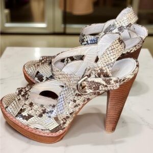 COACH “Tamara” snake, wood heel